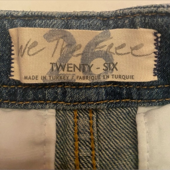 NWT We The Free People Blue Stretch Avenue Cargo Denim Jean Mini Skirt Size 26 - Picture 8 of 10